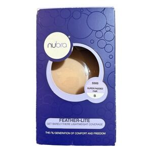 NuBra S900 Feather-Lite Super Padded Adhesive Bra Fair Beige Size B NIB